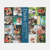 Opa definitie citaat fotocollage blauw fleece deken (Voorkant (Horizontaal))