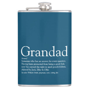 Opa definitie spreuk citaat Blauw Heupfles
