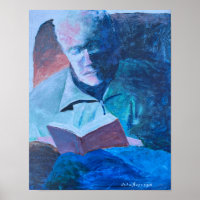 Opa die oud man leest met boek