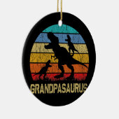 Opa Dinosaur T Rex Grandpasaurus 2 kinderen Keramisch Ornament (Rechts)