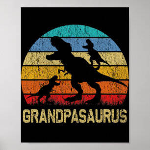 Opa Dinosaur T Rex Grandpasaurus 2 kinderen Poster