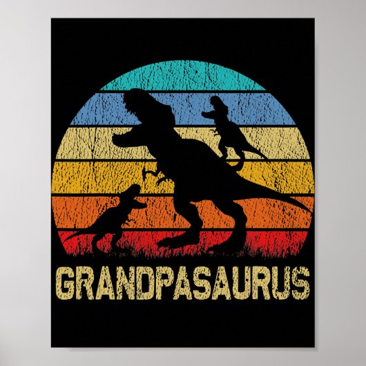 Opa Dinosaur T Rex Grandpasaurus 2 kinderen Poster (Voorkant)