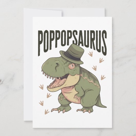 Opa Dinosaur Vaderdag Poppopsaurus Feestdagenkaart (Voorkant)