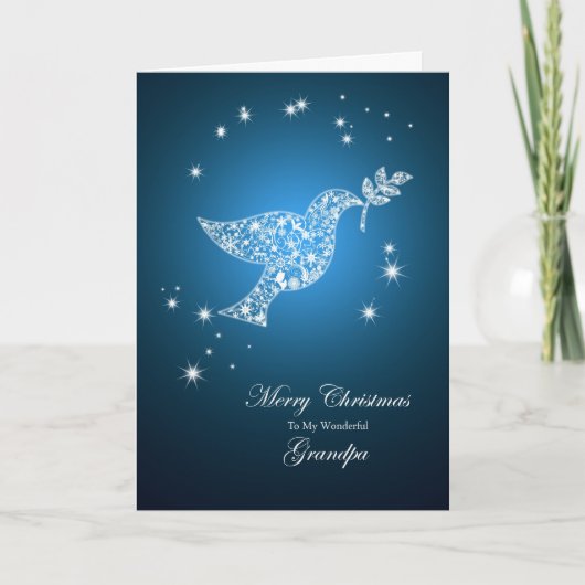 Opa, dove kerstkaart feestdagen kaart (Voorkant)