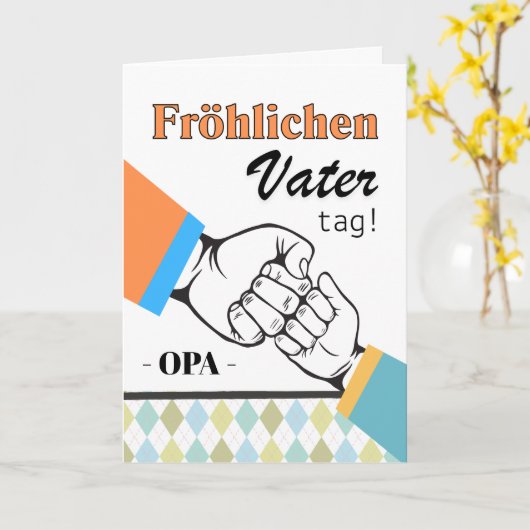 Opa Duitse Vaderdag Eerste Bump Kaart (Gele Bloem)