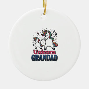 Opa Eenhoorn Vintage Gravure Shirt Ontwerp_1 Keramisch Ornament