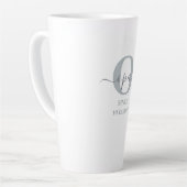 Opa Elegant Script Monogram grijs Witte Latte Mok (Linkerhoek)