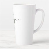 Opa Elegant Script Monogram Zilver Groen Latte Mok (Rechts)