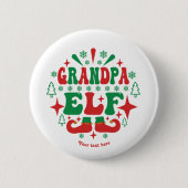 Opa Elf Kerst Feestelijke Vakantie Ronde Button 5,7 Cm (Voorkant)