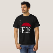 Opa Elf Vakantie Kerstmis Kat Zwart Wit T-shirt (Voorkant volledig)