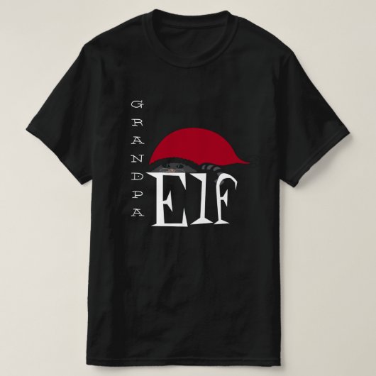 Opa Elf Vakantie Kerstmis Kat Zwart Wit T-shirt (Design voorkant)
