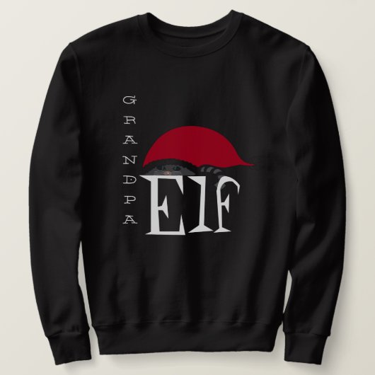 Opa Elf Vakantie Kerstmis Kat Zwart Wit Trui (Design voorkant)