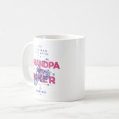 Opa en fietsen het man de mythe van de legende koffiemok (Voorkant links)