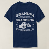 Opa en Grandson Matching Fist Bump Best Frien T-shirt (Design voorkant)