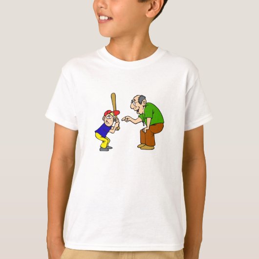 opa en jongen batter t-shirt (Voorkant)