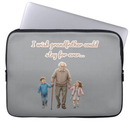 Opa en kleinkinderen laptop sleeve