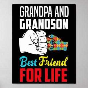Opa en kleinzoon beste vriend voor het leven Autis Poster