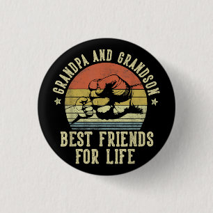Opa en Kleinzoon Beste Vrienden voor het Leven Gra Ronde Button 3,2 Cm
