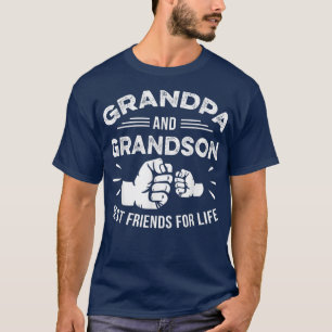 Opa en kleinzoon bij elkaar passende vuistbump bes t-shirt