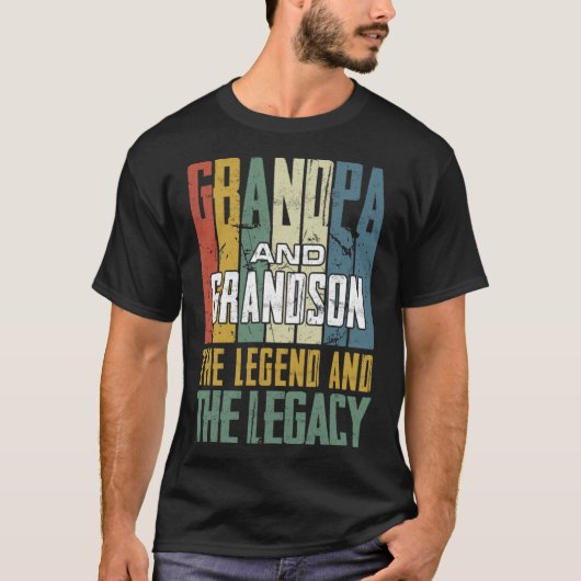 Opa en kleinzoon de legende en de erfenis Vin T-shirt (Voorkant)