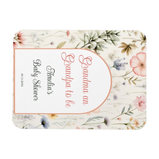 Opa en oma zijn Baby shower in bloei Magneet (Horizontaal)