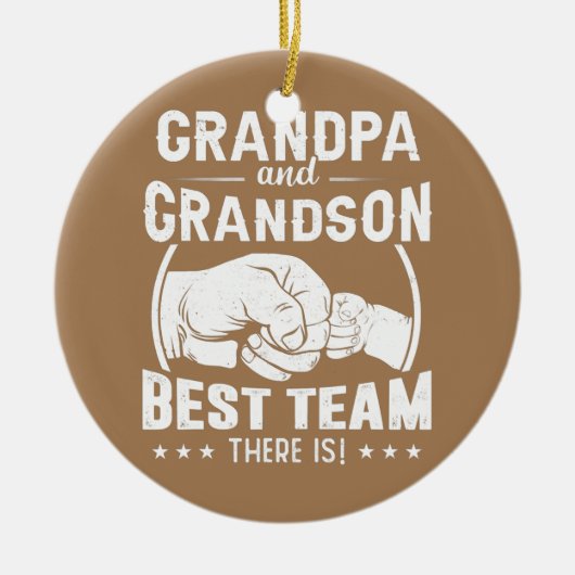 Opa en opa Best Team Family Grandad Keramisch Ornament (Voorkant)