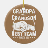 Opa en opa Best Team Family Grandad Keramisch Ornament (Achterkant)