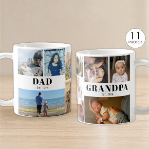 Opa en papa jaar opgericht 11 foto collage koffiemok