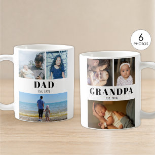 Opa en papa jaar opgericht 6 foto's koffiemok