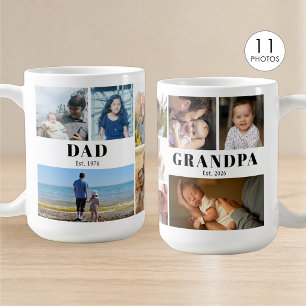 Opa en papa opgericht 11 foto collage koffiemok