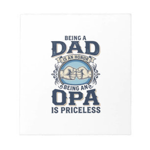 Opa en vader vintage vuiststoot shirt ontwerp_1 notitieblok