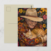 Opa en zijn kat briefkaart (Voorkant / Achterkant)