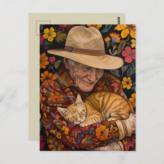 Opa en zijn kat briefkaart (Voorkant / Achterkant)