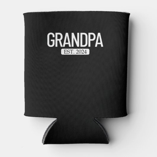 Opa Est. 2024 Nieuwe grootouder Mannen Blikjeskoeler (Voorkant)