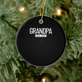 Opa Est. 2024 Nieuwe grootouder Mannen Keramisch Ornament