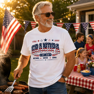 Opa Est 2026 Amerikaanse vlag Aangepaste kindernaa T-shirt