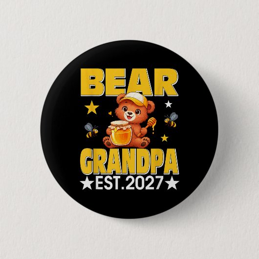 Opa Est 2027 Bloemendassen Moederdag Beer Ronde Button 5,7 Cm (Voorkant)