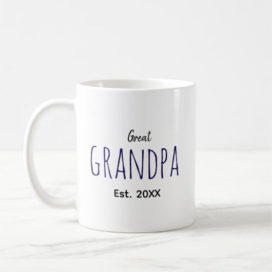 Opa Est. 20XX Grote Opa cadeau idee Koffiemok (Links)