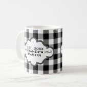 Opa Est Aangepast land Chic B&W Buffalo Pset Koffiemok (Voorkant links)