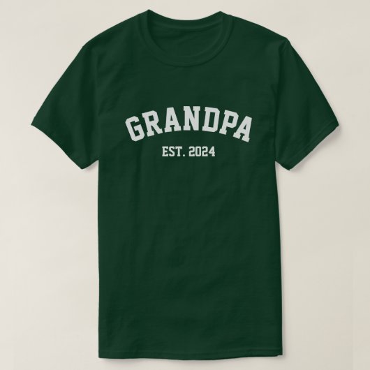 Opa Est. Datum, Gepersonaliseerde nieuwe grootvade T-shirt (Design voorkant)