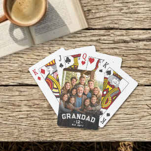 Opa Est Jaar Foto Aandenken Totaal Kleinkinderen Pokerkaarten