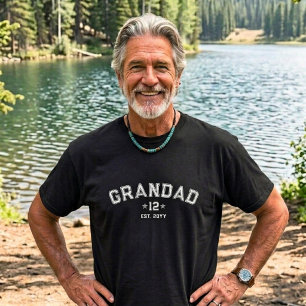 Opa Est Jaar Zwart Wit Totaal Kleinkinder Erfenis T-shirt