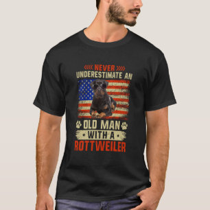 Opa Father Dog onderschat nooit oude man Rot T-shirt