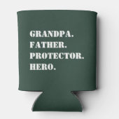 Opa Father Protector Hero Text Vaderdag Blikjeskoeler (Achterkant)