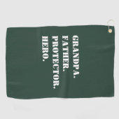 Opa Father Protector Hero Text Vaderdag Golfhanddoek (Horizontaal)