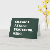 Opa Father Protector Hero Text Vaderdag Kaart (Gele Bloem)