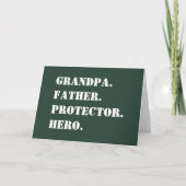 Opa Father Protector Hero Text Vaderdag Kaart (Voorkant)