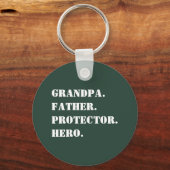 Opa Father Protector Hero Text Vaderdag Sleutelhanger (Voorkant)