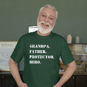 Opa Father Protector Hero Text Vaderdag T-shirt