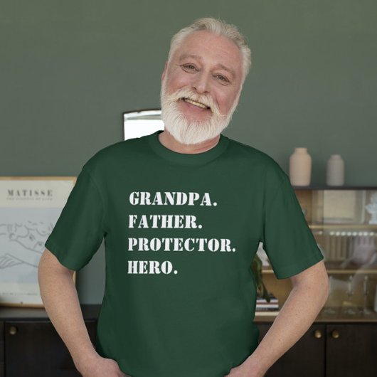 Opa Father Protector Hero Text Vaderdag T-shirt